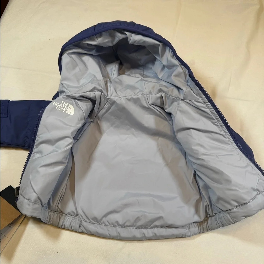 NWT North Face Baby 0-3M Cave Blue & Periwinkle Reversible Baby Puffer Jacket